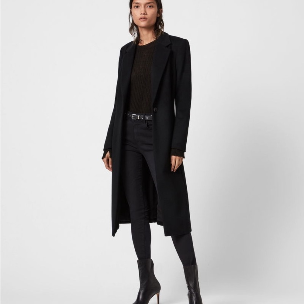 All Saints Wade Silk Blend Coat